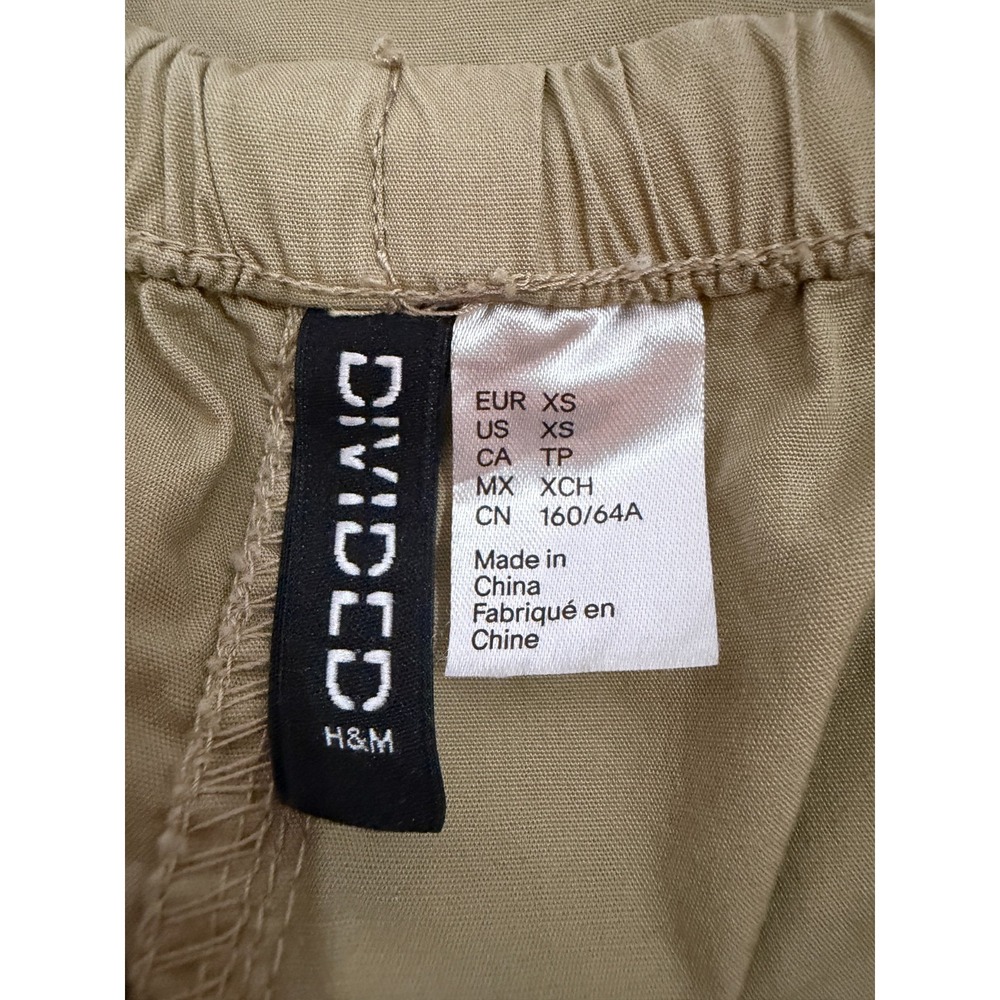 H&M Pants Womens XS Tan Parachute Streetwear Y2K Baggy Gorpcore Cargo Utility - Picture 11 of 13